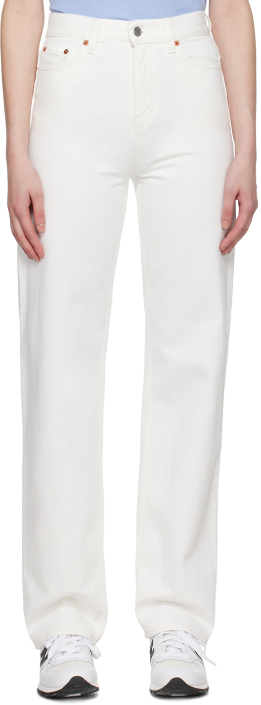 Shop Sporty And Rich Off-white Loose Fit Jeans In Off White