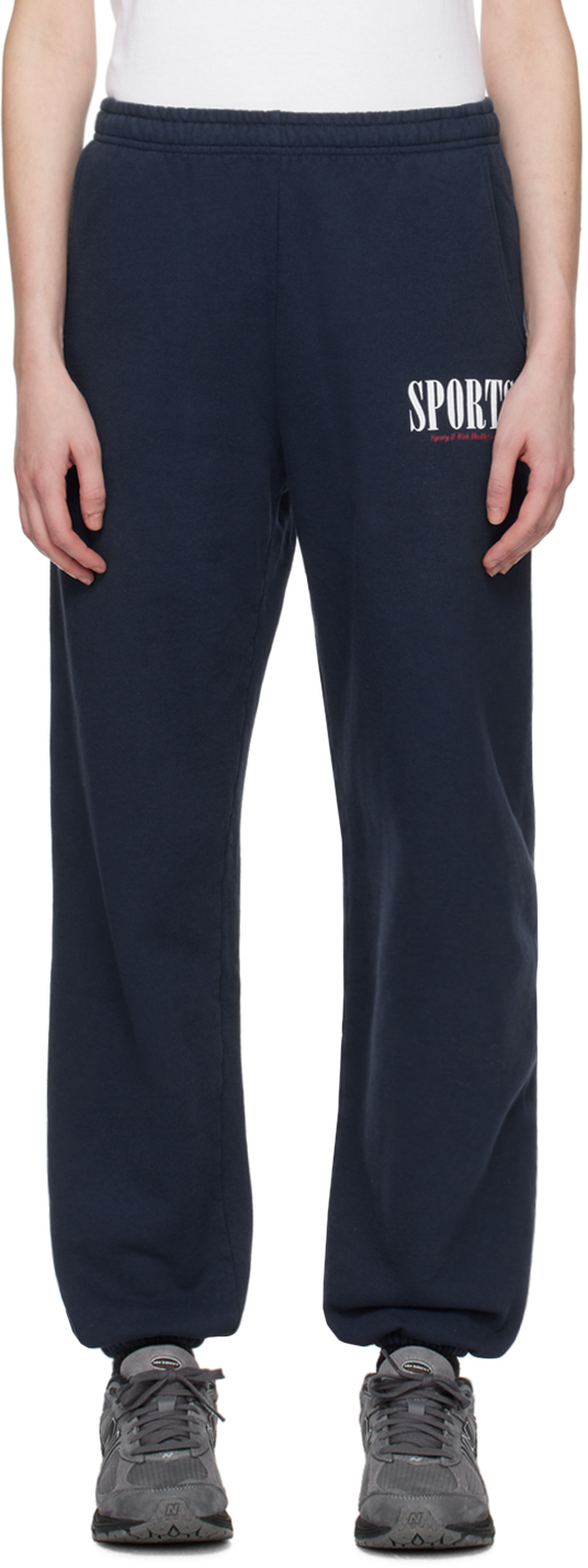 Sporty And Rich Navy 'sports' Lounge Pants