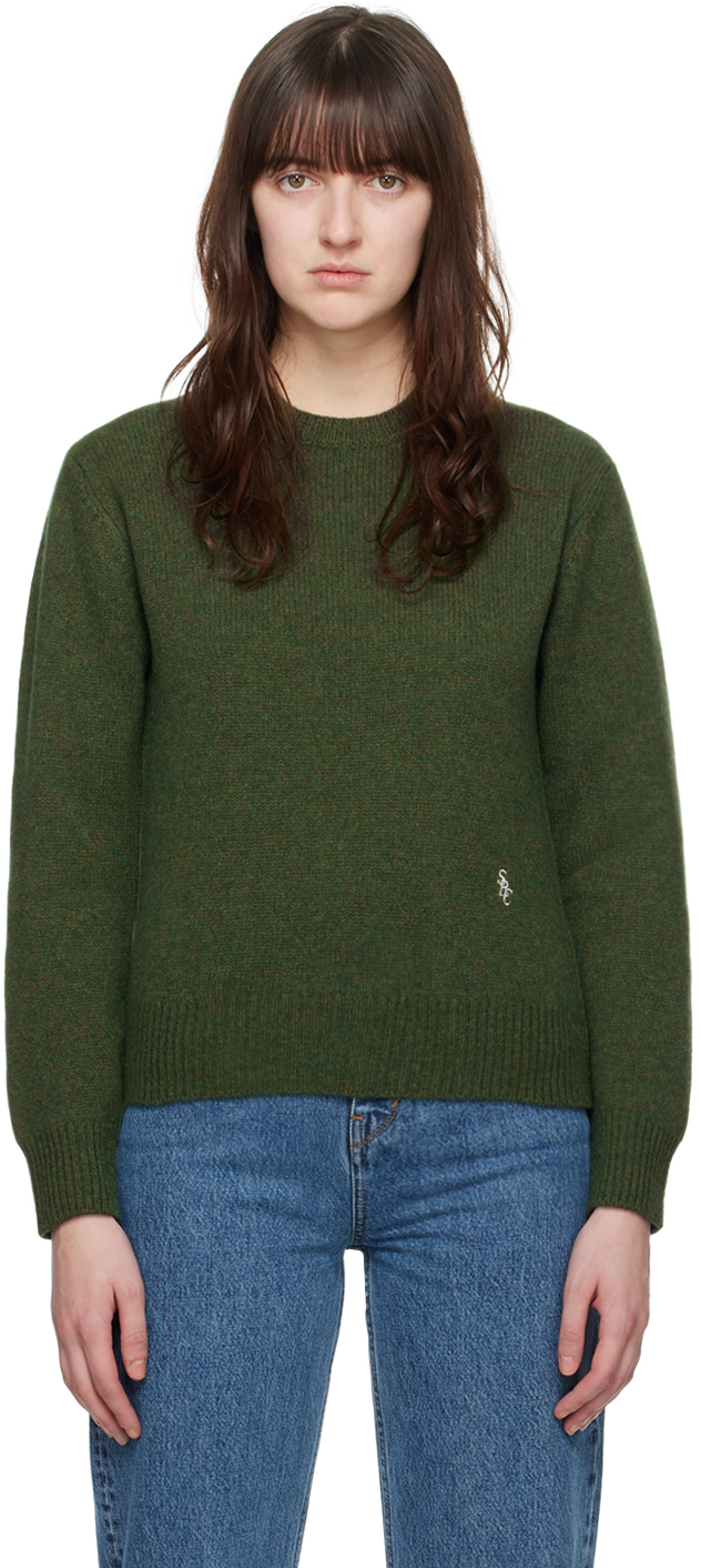 Sporty And Rich Src Wool Crewneck Sweater In Green