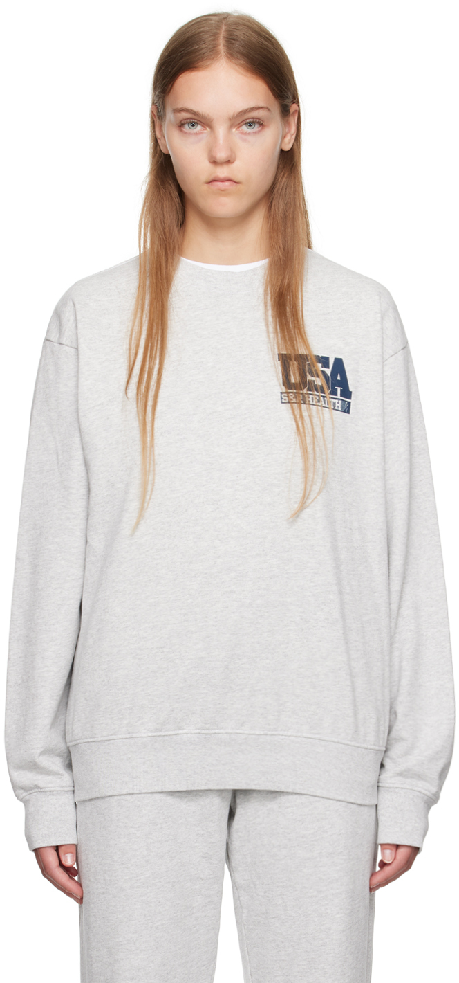 Gray Team USA Sweatshirt by Sporty & Rich on Sale