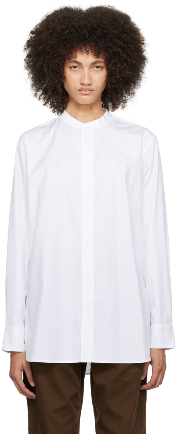 White Band Collar Shirt