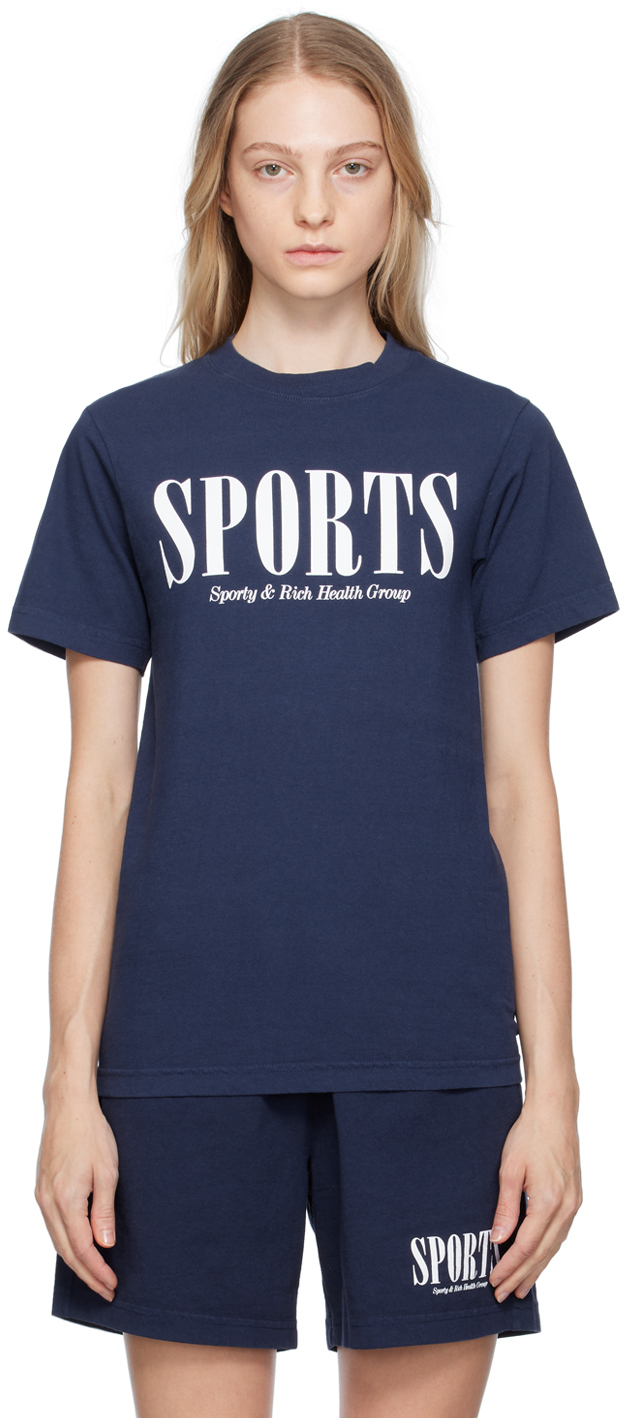 Navy 'Sports' T-Shirt