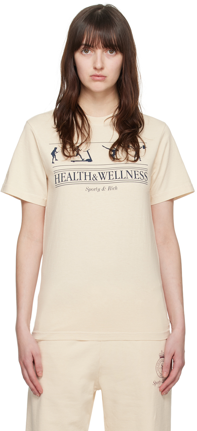 Sporty & Rich Beige 'Health & Wellness' T-Shirt