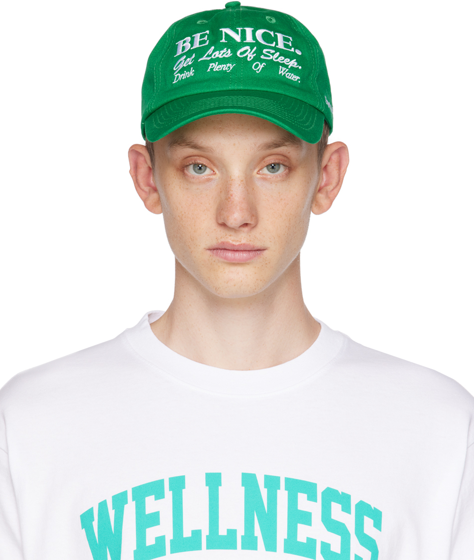 Sporty & Rich Green 'Be Nice' Cap SSENSE