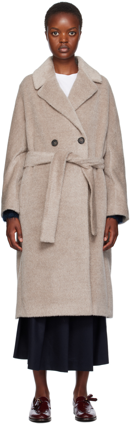 Shop 's Max Mara Beige Zaire Coat In 001 Beige