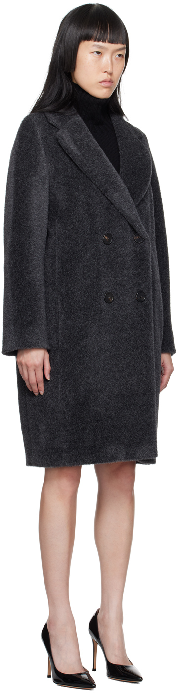 Shop 's Max Mara Gray Roseto Coat In 028 Dark Grey