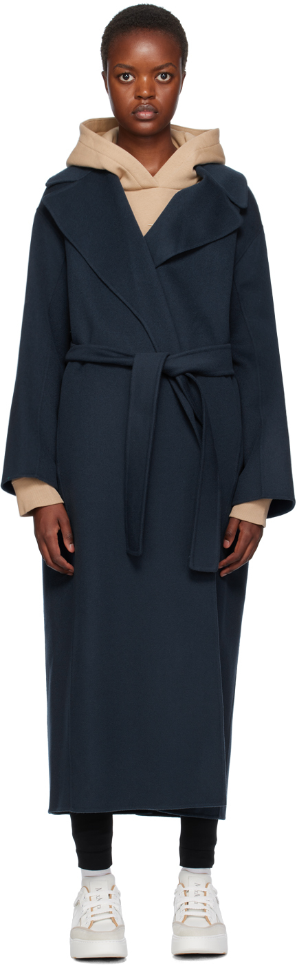 's Max Mara Olivia Long Coat In Blu_marino