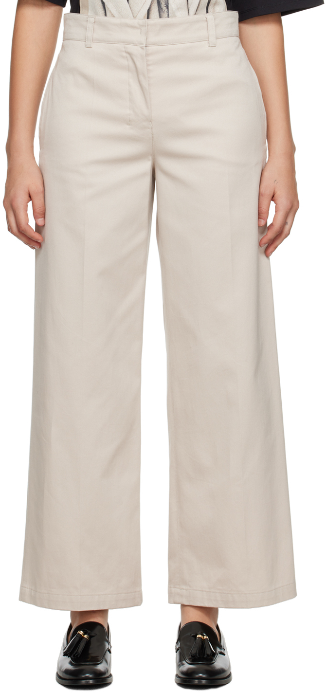 【関税込み】Max Mara ベージュ センタークリース トラウザーズ Max Maraのベージュ センタークリース トラウザーズがセール中