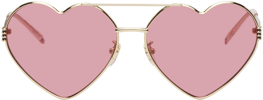 GUCCI GOLD HEART SUNGLASSES