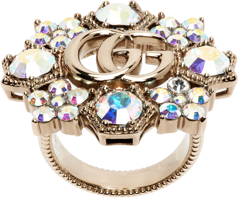 GUCCI GOLD DOUBLE G FLOWER RING