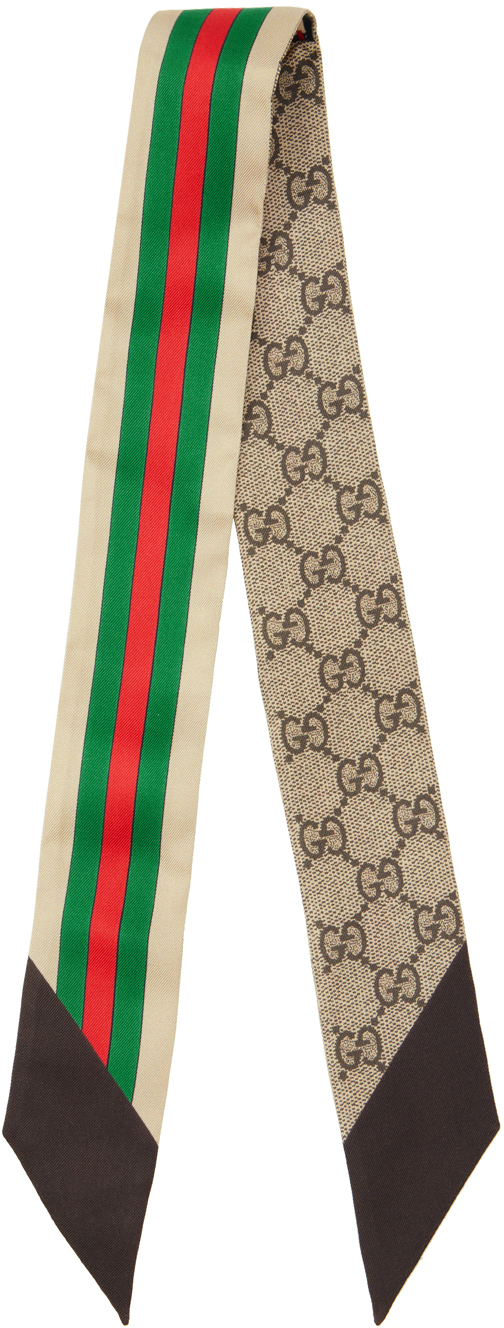 Gucci Navy & Brown Double G Scarf for Women