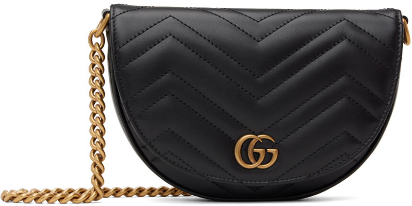Gucci Black Mini GG Marmont Chain Bag
