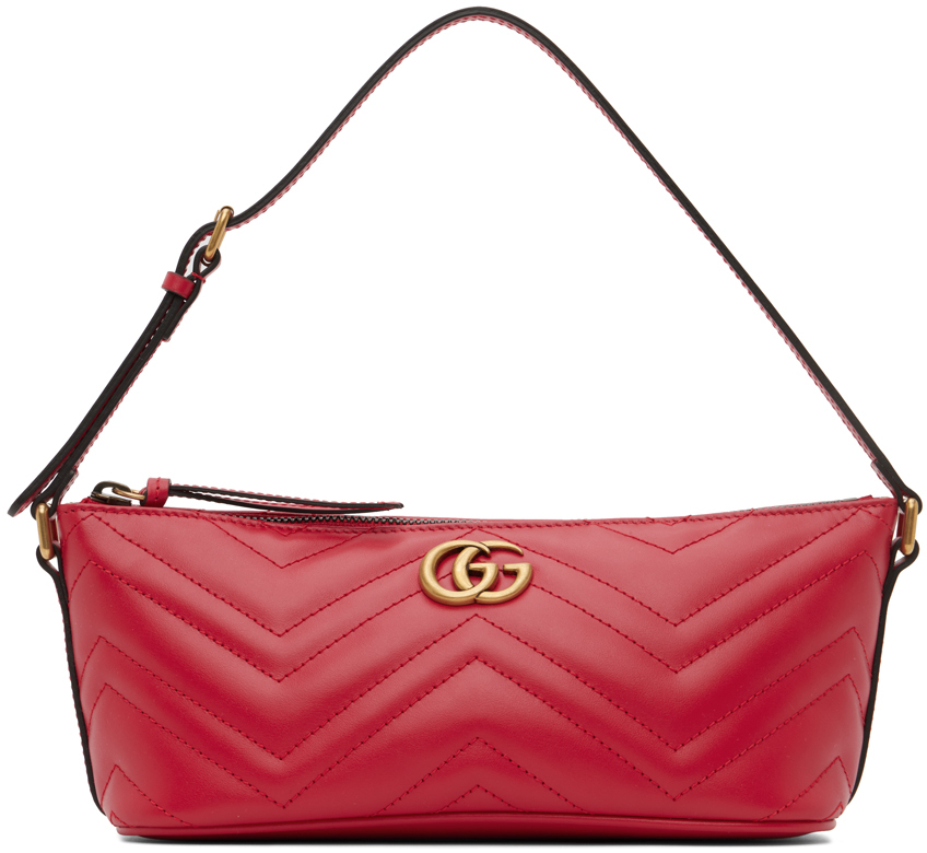GUCCI RED SMALL GG MARMONT BAG