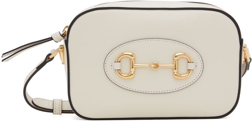 Gucci White Small Horsebit 1955 Shoulder Bag