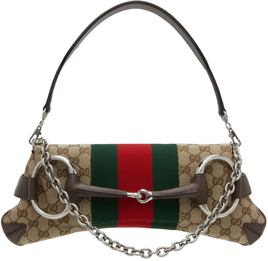 Gucci Taupe Medium Horsebit Chain Bag