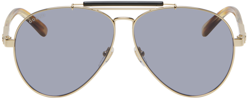 Gucci Gold Aviator Sunglasses