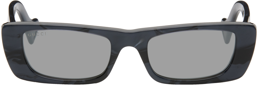 Gucci Gray Rectangular Sunglasses