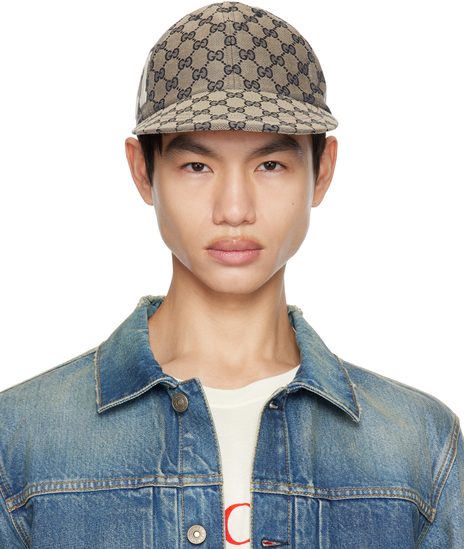 Gucci Gg Logo-jacquard Denim Baseball Cap In Blue