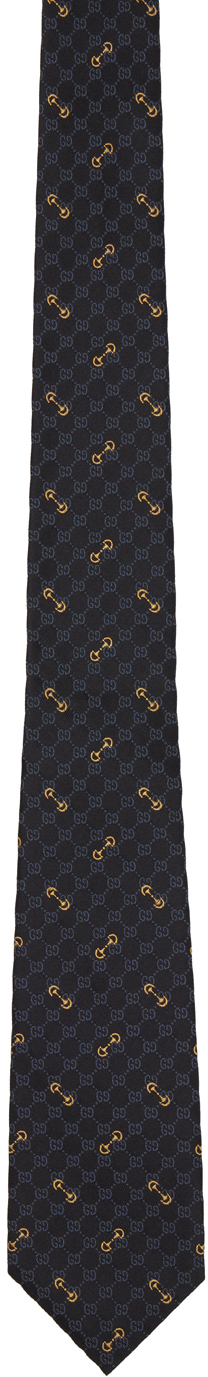 Gucci Black GG Jacquard Tie