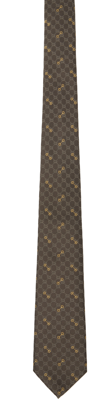 Gucci Brown GG Jacquard Tie