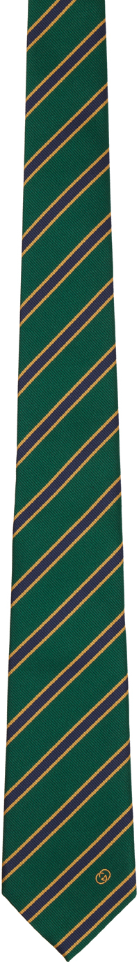 Gucci Green Striped Tie