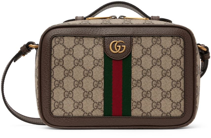 Gucci Ophidia Small Canvas Shoulder Bag In B.eb/n.acero/vrv