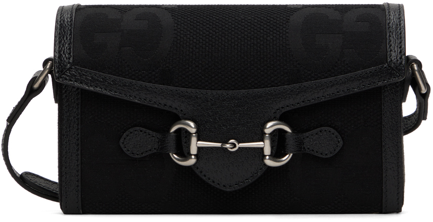 Black Mini Horsebit 1955 Jumbo GG Bag