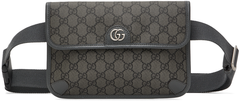 Gucci Gray Small Ophidia Gg Belt Bag In 8576 Grey Blk/grap.g