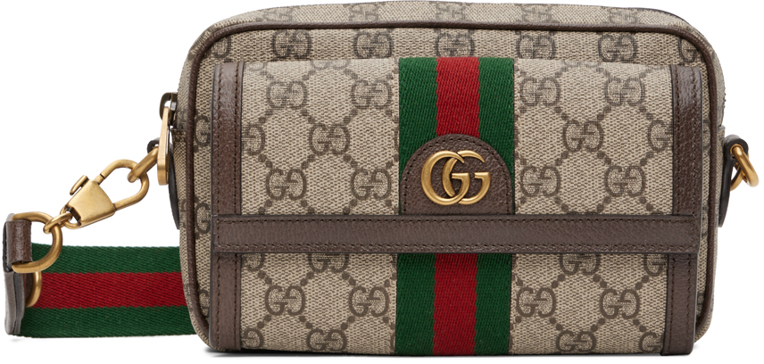 Gucci: Beige Mini Ophidia GG Bag | SSENSE