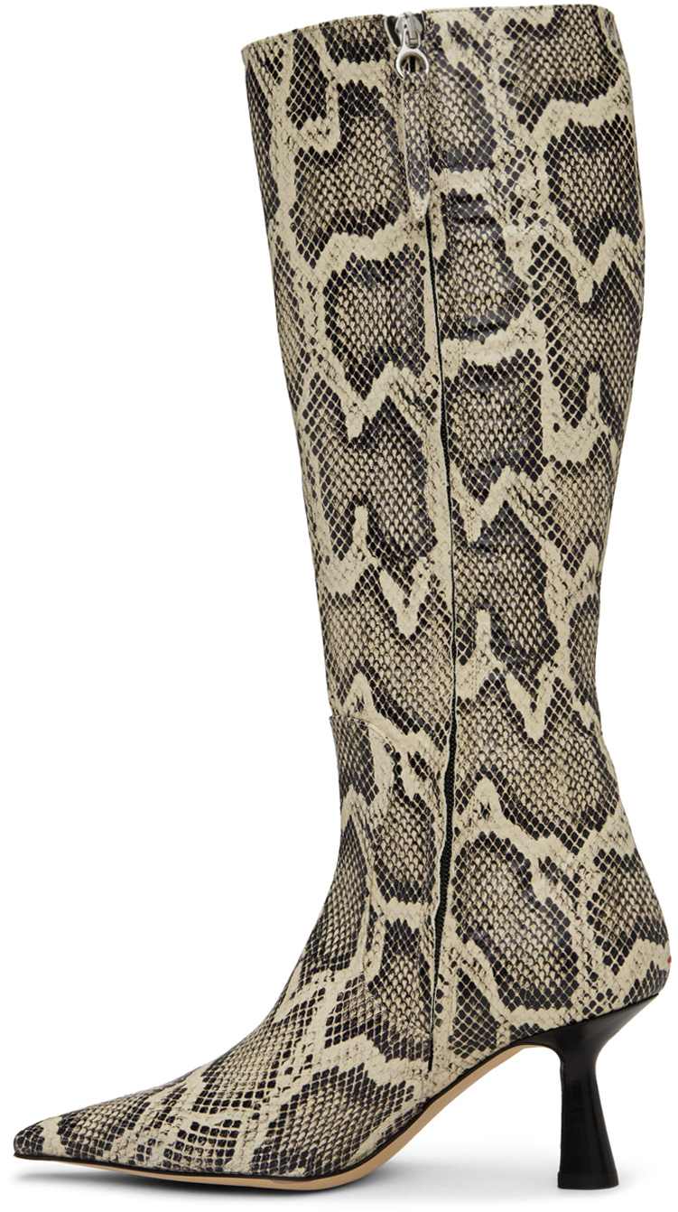 Aeyde Off-White Black Esme Boots Smart Closet