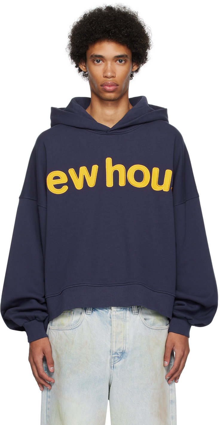 drew house Navy Embroidered Hoodie