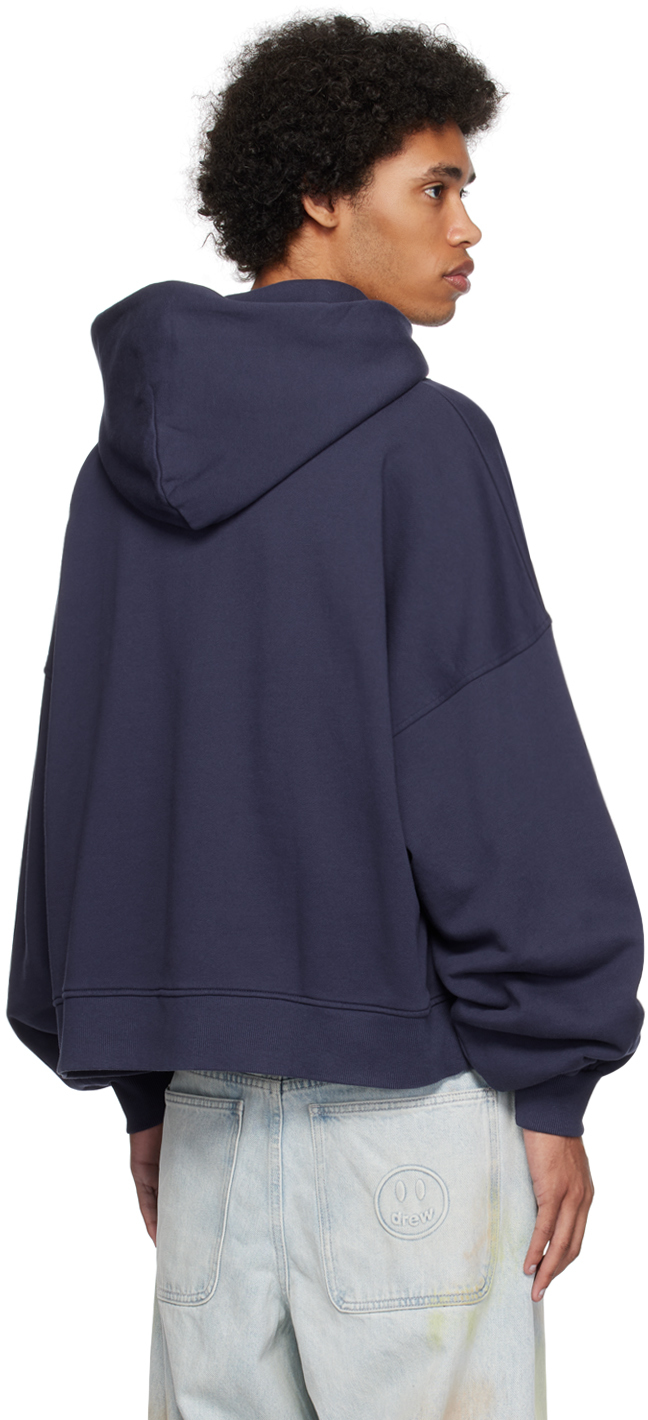 Navy Embroidered Hoodie by drew house on Sale
