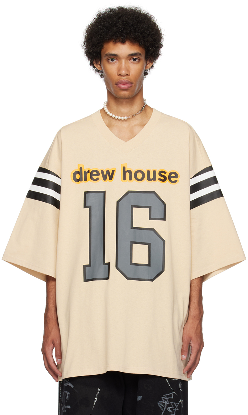 drew house Beige Printed T-Shirt