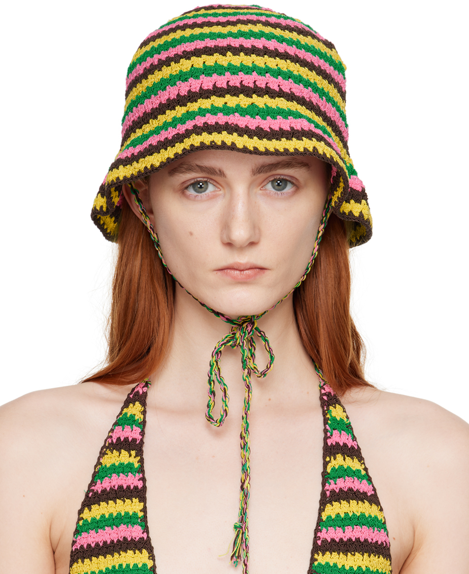 Frame Multicolor Julia Sarr-jamois Edition Bucket Hat In Hot Pink Multi