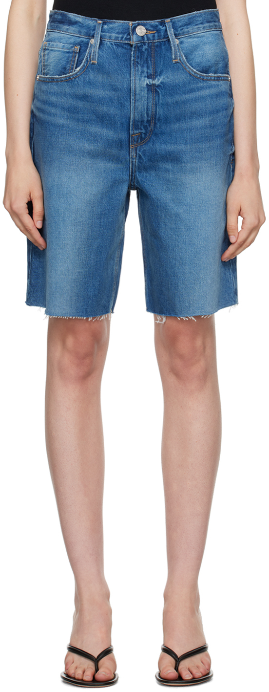 FRAME Blue Bermuda Denim Shorts