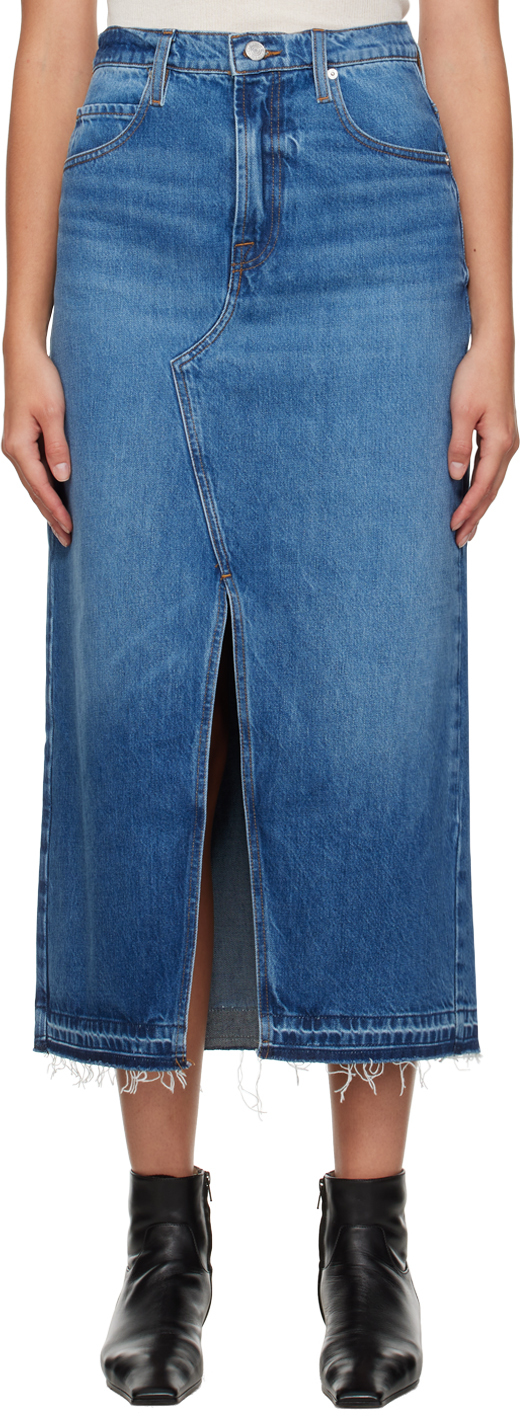 FRAME: Blue Midaxi Midi Skirt | SSENSE
