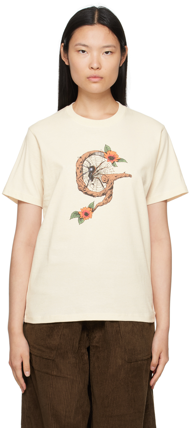 Off-White Graphic T-Shirt by Gentle Fullness on Sale