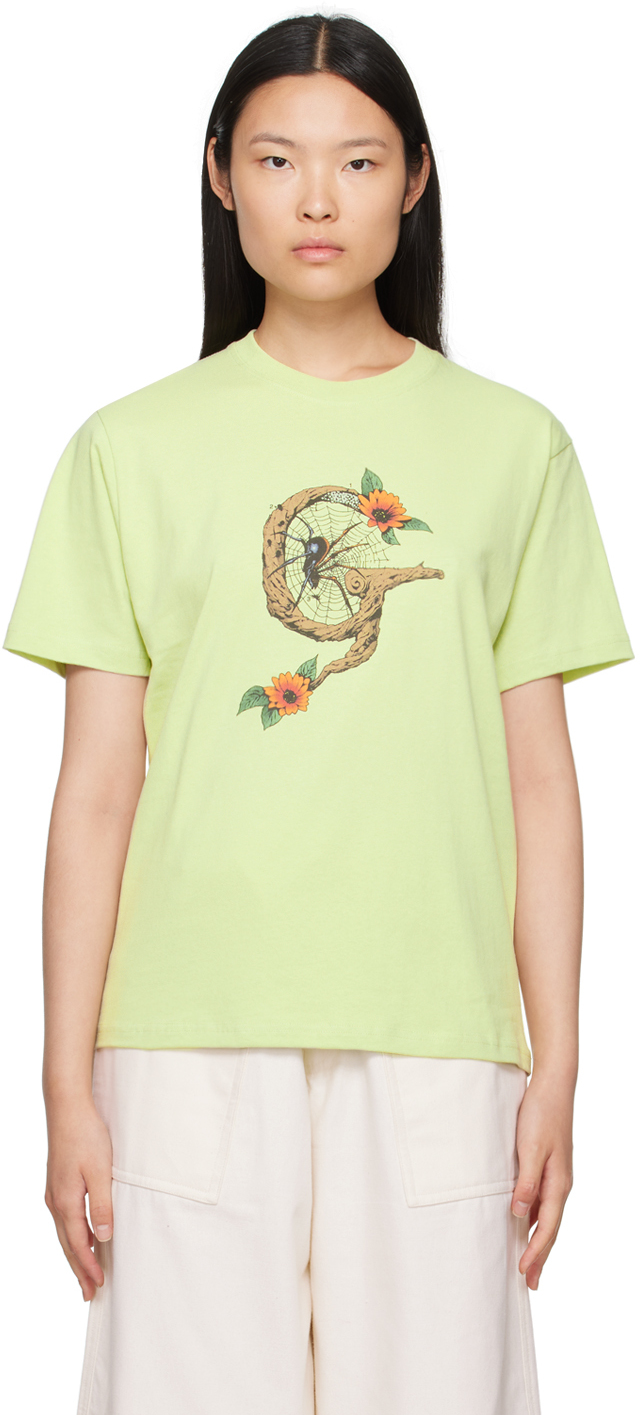 Green Graphic T-Shirt by Gentle Fullness on Sale