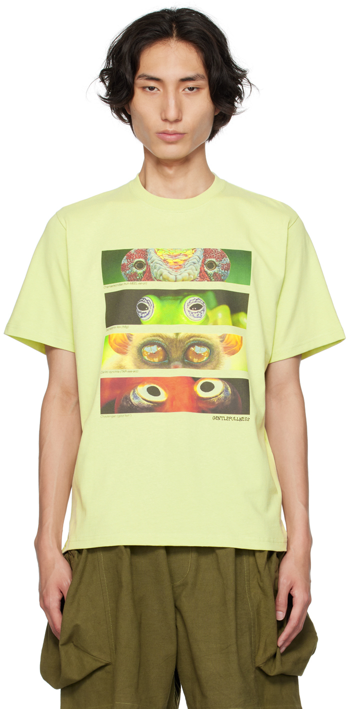 Gentle Fullness Green Animal Eyes T-shirt In Pistachio Animal Eye