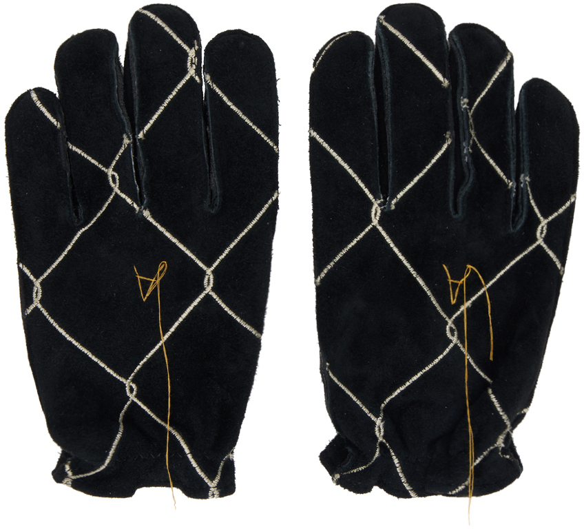 Airei Black Chainlink Gloves In 1 Black