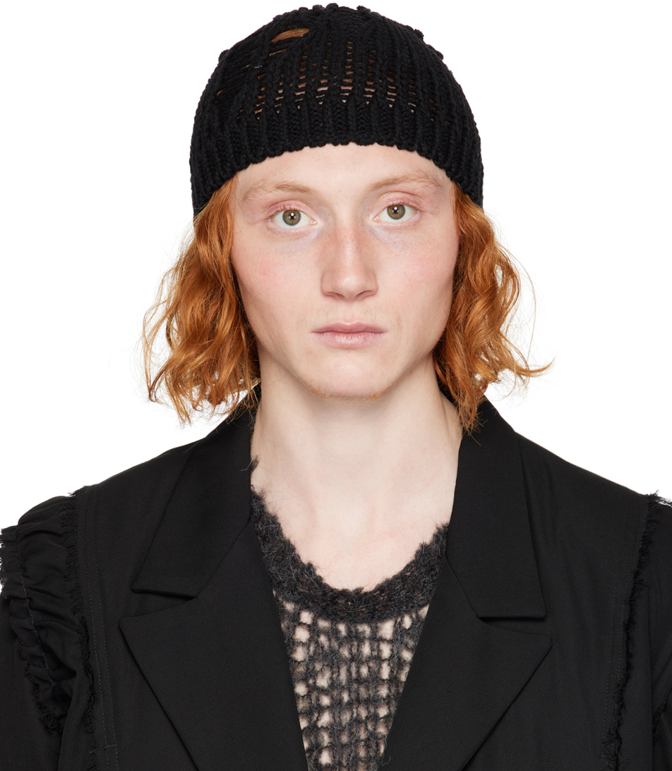 Airei Black Embroidered Beanie In 1 Black
