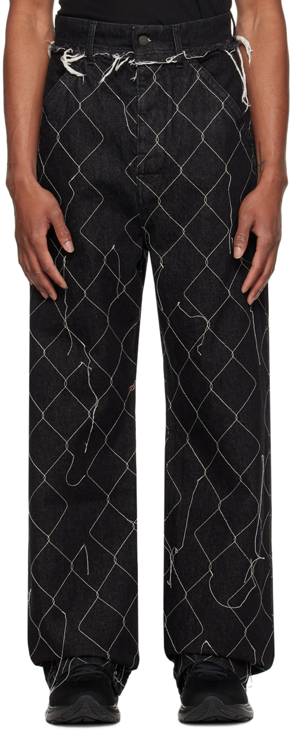 Shop Airei Black Chain Link Jeans In 1 Washed Black