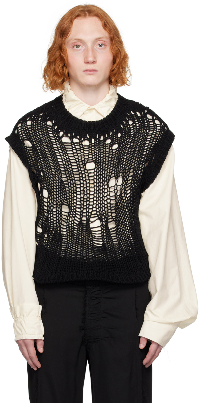 Airei Black Crewneck Vest In 1 Black