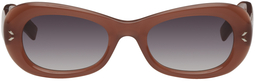 Orange Oval Sunglasses