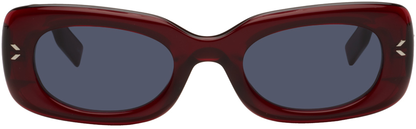 Burgundy Oval Sunglasses