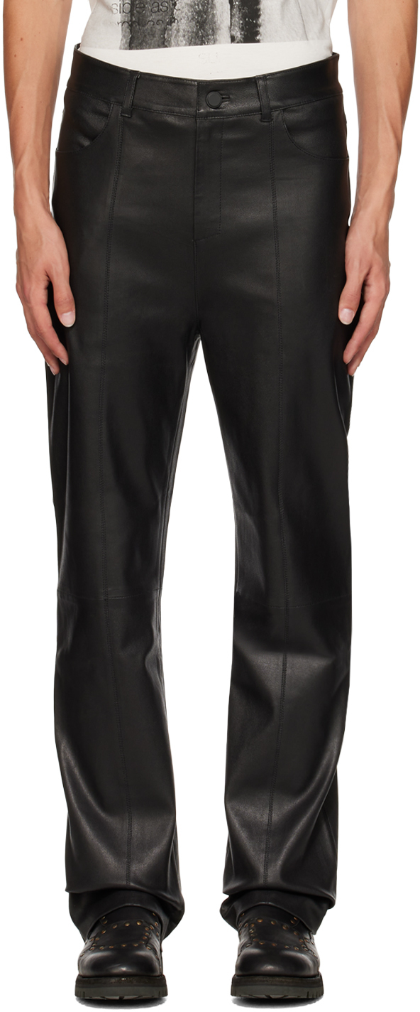 Frei-mut Black Palisades Leather Pants In Fm-pa20-aw23