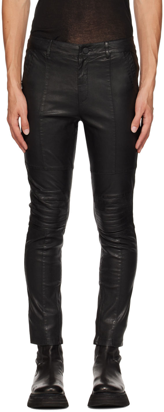Frei-mut Black Faust Leather Pants In Tar