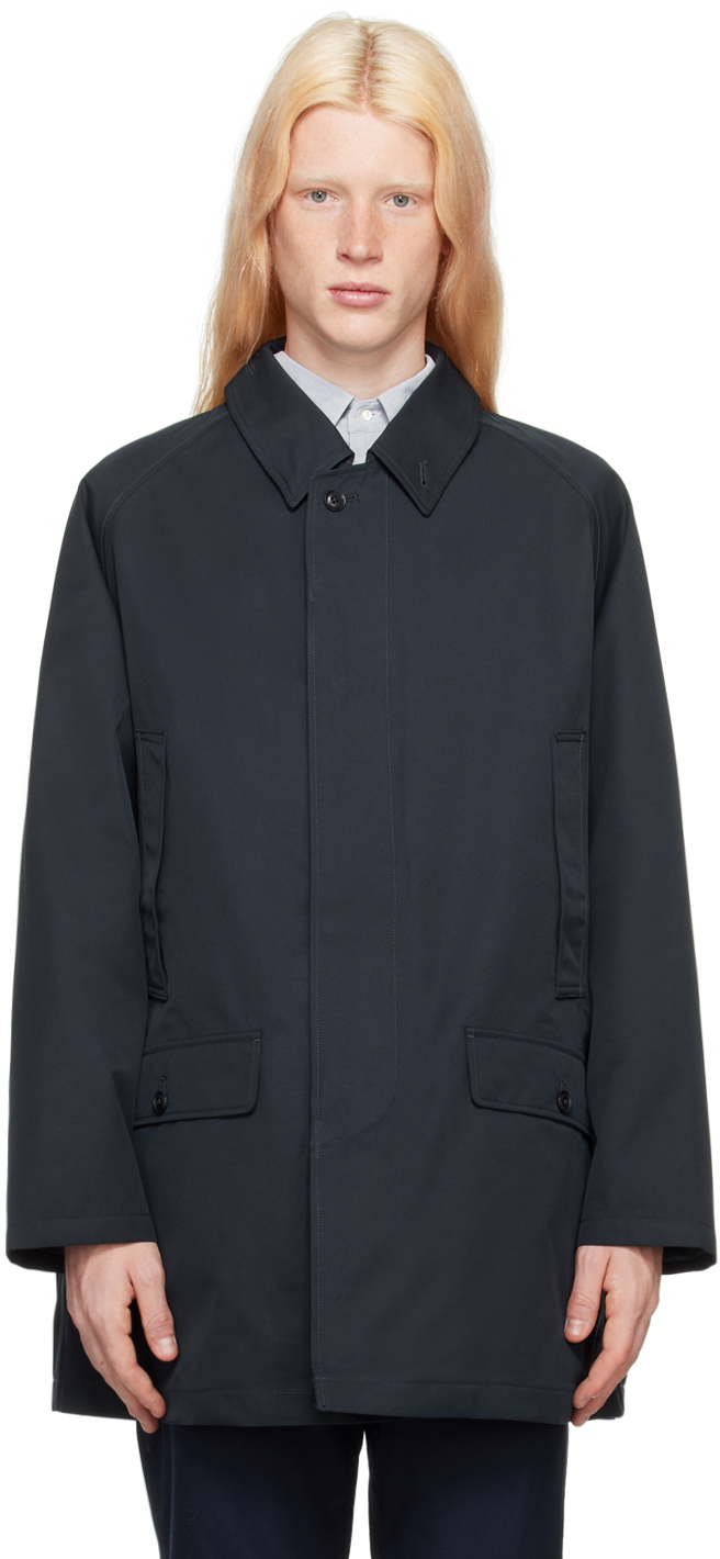 Navy Soutien Collar Coat