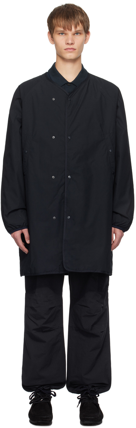 nanamica: Navy Reversible Down Coat | SSENSE Canada