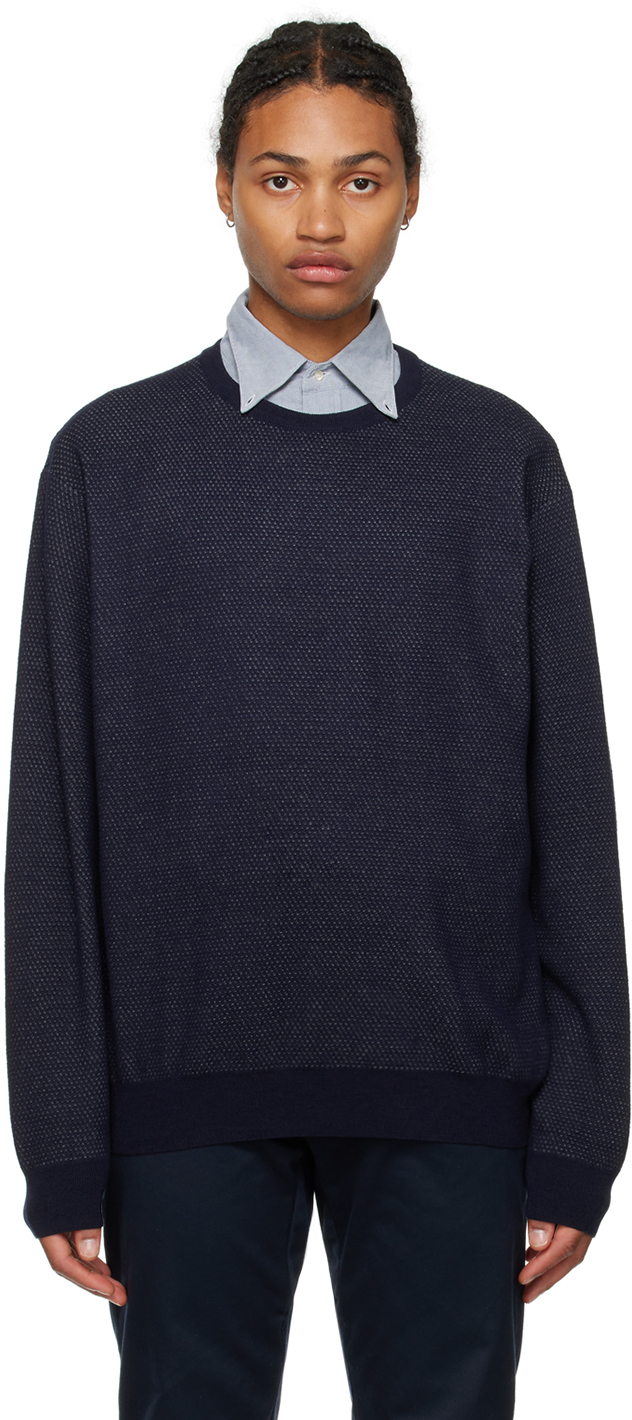 nanamica: Navy Crewneck Sweater | SSENSE